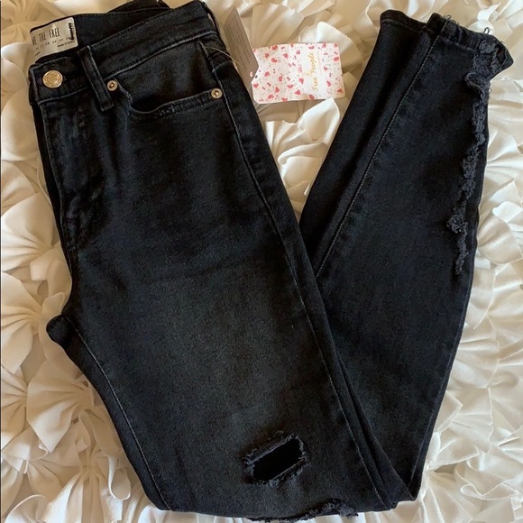 Free People Denim - Free People Black Ripped Jeans